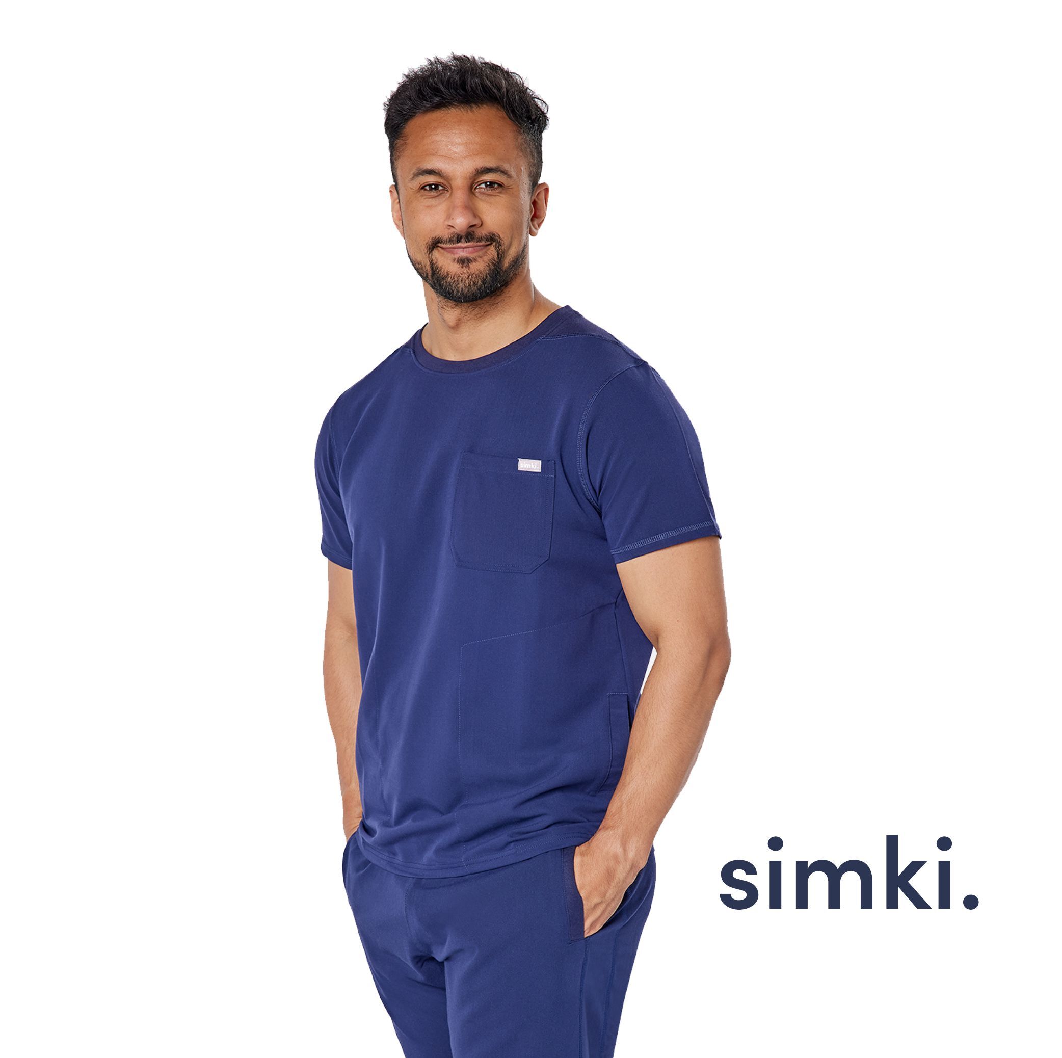 Simki Miles scrub top in Navy